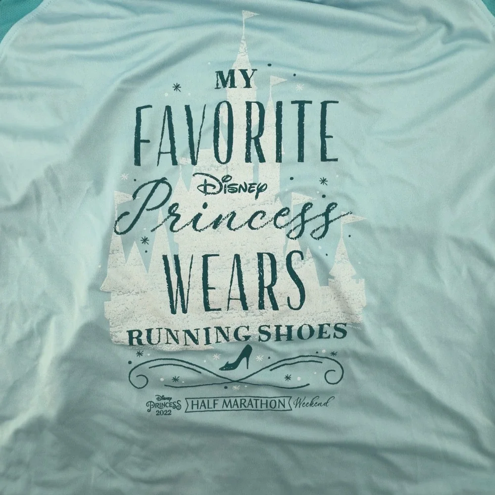 Disney 2022 Princess Half Marathon Racerback Tank Top Blue Women L‎ Activewear - Picture 3 of 5